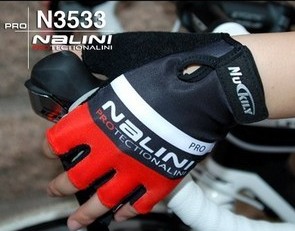 2013 Nalini Guante de bicicletas negro y rojo